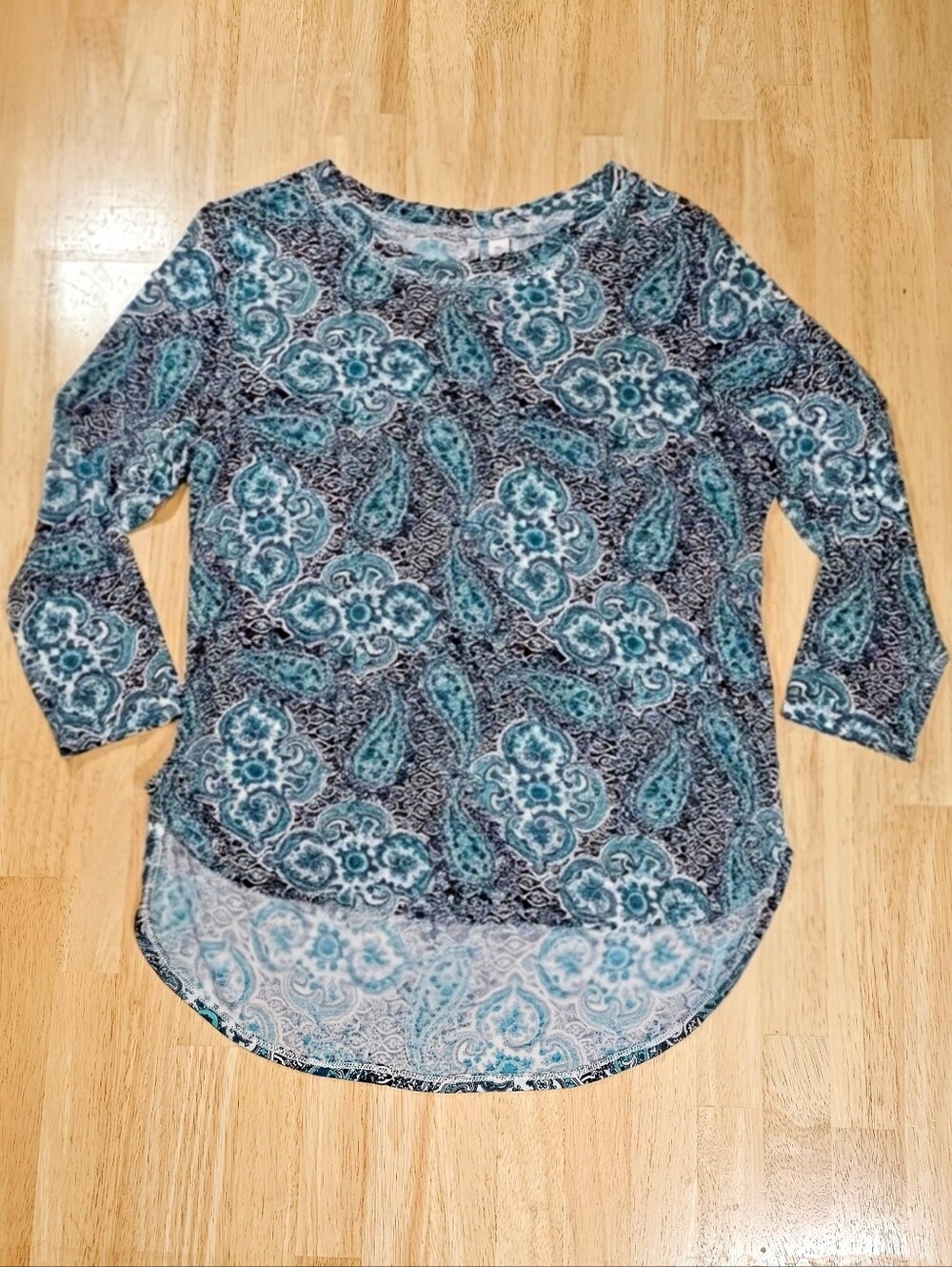 Cato Teal Paisley Printed Blouse